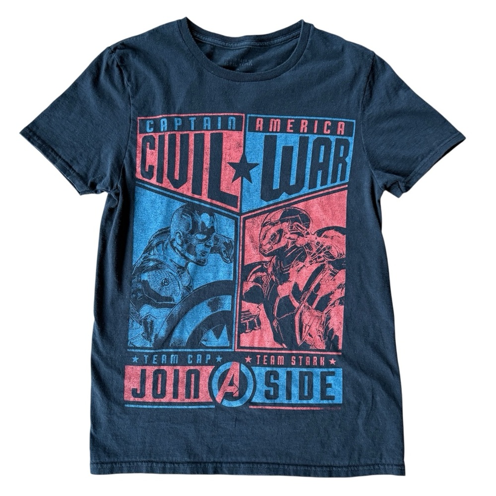 Marvel Captain America Civil War Join A Side Black Graphic Tee Men’s Small